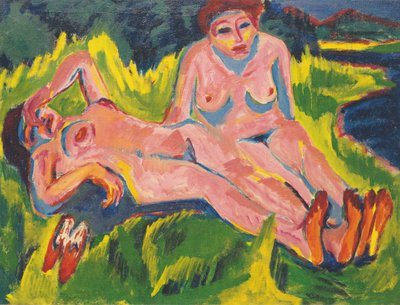 Zwei rosa Akte am See von Ernst Ludwig Kirchner